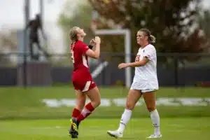 … during a college soccer match Thursday, September 12, 2023, in Lincoln, Neb. Photo by John S. Peterson.