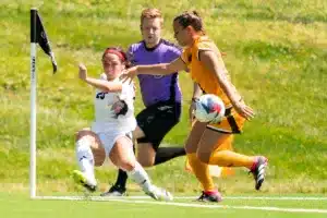 University of Nebraska Omaha Marissa Gohr (20) during a game between against Wyoming Sunday in Omaha, Nebraska August 27, 2023.  Photo by Eric Francis