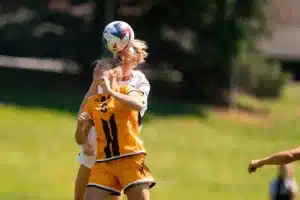 University of Nebraska Omaha Grace Ostergaard (5) during a game between against Wyoming Sunday in Omaha, Nebraska August 27, 2023.  Photo by Eric Francis