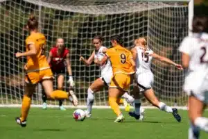 During a game between against Wyoming Sunday in Omaha, Nebraska August 27, 2023.  Photo by Eric Francis