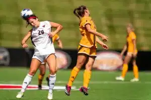 University of Nebraska Omaha Marissa Gohr (20) during a game between against Wyoming Sunday in Omaha, Nebraska August 27, 2023.  Photo by Eric Francis