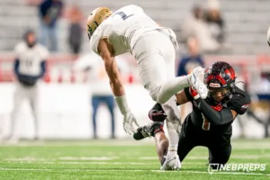 Westside Higih School Caleb Benning (1) during a Class A State Championship[ game between Elkhorn South High School and Omaha Westside High School in Lincoln, NE on Tuesday November 21st, 2023. Westside defeated Elkhorn South 56-0. Photo by Eric Francis