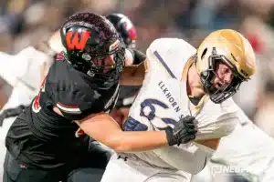 Westside Higih School Owen James (65) during a Class A State Championship[ game between Elkhorn South High School and Omaha Westside High School in Lincoln, NE on Tuesday November 21st, 2023. Westside defeated Elkhorn South 56-0. Photo by Eric Francis