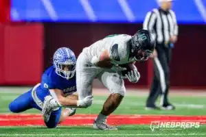 … during the Class B NSAA Football Championship on Monday, November 20, 2023, in Lincoln, Nebraska. Photo by John S. Peterson.