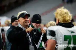 … during the Class B NSAA Football Championship on Monday, November 20, 2023, in Lincoln, Nebraska. Photo by John S. Peterson.
