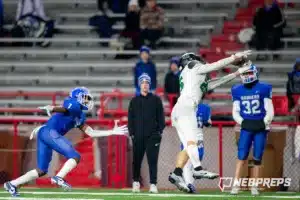 … during the Class B NSAA Football Championship on Monday, November 20, 2023, in Lincoln, Nebraska. Photo by John S. Peterson.