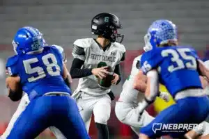… during the Class B NSAA Football Championship on Monday, November 20, 2023, in Lincoln, Nebraska. Photo by John S. Peterson.