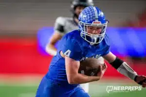 … during the Class B NSAA Football Championship on Monday, November 20, 2023, in Lincoln, Nebraska. Photo by John S. Peterson.