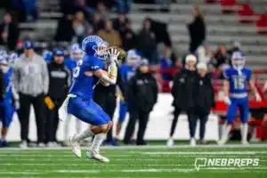 … during the Class B NSAA Football Championship on Monday, November 20, 2023, in Lincoln, Nebraska. Photo by John S. Peterson.
