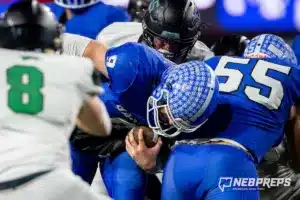 … during the Class B NSAA Football Championship on Monday, November 20, 2023, in Lincoln, Nebraska. Photo by John S. Peterson.