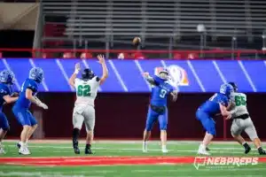 … during the Class B NSAA Football Championship on Monday, November 20, 2023, in Lincoln, Nebraska. Photo by John S. Peterson.