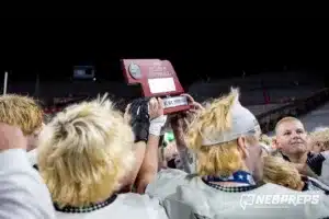 … during the Class B NSAA Football Championship on Monday, November 20, 2023, in Lincoln, Nebraska. Photo by John S. Peterson.