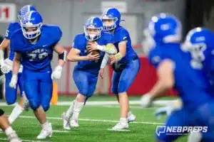 … during the Class B NSAA Football Championship on Monday, November 20, 2023, in Lincoln, Nebraska. Photo by John S. Peterson.