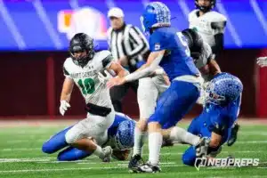 … during the Class B NSAA Football Championship on Monday, November 20, 2023, in Lincoln, Nebraska. Photo by John S. Peterson.