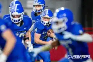 … during the Class B NSAA Football Championship on Monday, November 20, 2023, in Lincoln, Nebraska. Photo by John S. Peterson.