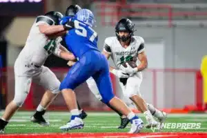 … during the Class B NSAA Football Championship on Monday, November 20, 2023, in Lincoln, Nebraska. Photo by John S. Peterson.