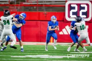 … during the Class B NSAA Football Championship on Monday, November 20, 2023, in Lincoln, Nebraska. Photo by John S. Peterson.