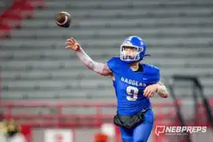 … during the Class B NSAA Football Championship on Monday, November 20, 2023, in Lincoln, Nebraska. Photo by John S. Peterson.