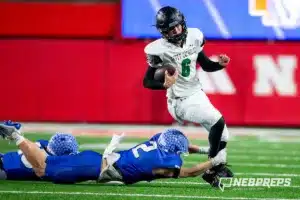… during the Class B NSAA Football Championship on Monday, November 20, 2023, in Lincoln, Nebraska. Photo by John S. Peterson.
