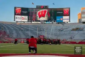 Nebraska Cornhuskers arreve before a game between the Wisconsin Badgers and the the Nebraska Cornhuskers in Madison, WI on Saturday November 18th, 2023. Photo by Eric Francis