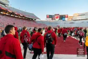 Nebraska Cornhuskers arreve before a game between the Wisconsin Badgers and the the Nebraska Cornhuskers in Madison, WI on Saturday November 18th, 2023. Photo by Eric Francis