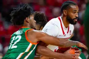 Nebraska Cornhusker guard Brice Williams (3) drives through Florida A