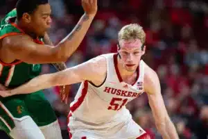 Nebraska Cornhusker forward Rienk Mast (51) dribbles the ball against the Florida A