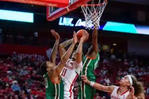 Nebraska Cornhusker guard Eli Rice (11) puts up a layup against Florida A