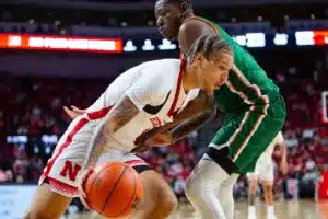 Nebraska Cornhusker guard Eli Rice (11) dribbles the ball against Florida A