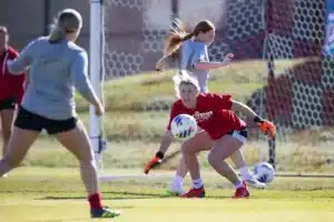 Nebraska Cornhuskers prepare for their match tomorrow in Lincoln against South Dakota State in the first round of NCAA soccer championships on Thursday, November 9, 2023, in Lincoln, Nebraska. Photo by John S. Peterson.