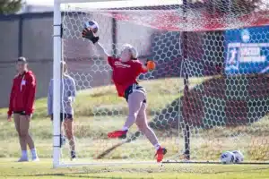 Nebraska Cornhuskers prepare for their match tomorrow in Lincoln against South Dakota State in the first round of NCAA soccer championships on Thursday, November 9, 2023, in Lincoln, Nebraska. Photo by John S. Peterson.