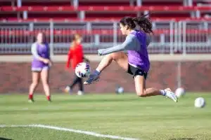 Nebraska Cornhuskers prepare for their match tomorrow in Lincoln against South Dakota State in the first round of NCAA soccer championships on Thursday, November 9, 2023, in Lincoln, Nebraska. Photo by John S. Peterson.