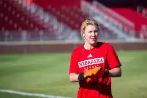 Nebraska Cornhuskers prepare for their match tomorrow in Lincoln against South Dakota State in the first round of NCAA soccer championships on Thursday, November 9, 2023, in Lincoln, Nebraska. Photo by John S. Peterson.