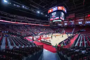 Nebraska Cornhuskers warm up before taking on the Northwestern State Lady Demons during a college basketball game on Monday, November 6, 2023, in Lincoln, Nebraska. Photo by John S. Peterson.