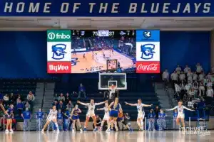 Creighton Bluejays and Nebraska Kearney Lopers during a game between the Creighton Bluejays and the Nebraska Kearney Lopers in Omaha, NE on Monday October 30th, 2023. . Photo by Eric Francis