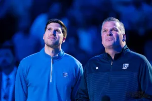 Former Creighton Bluejay Doug McDermott during a ceremony to retire his
