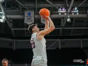 ...during a game against Stetson at Baxter Arena in Omaha, NE December 17th 2023. Photo by Brandon Tiedemann