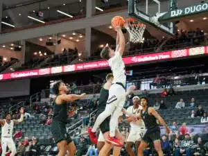 ...during a game against Stetson at Baxter Arena in Omaha, NE December 17th 2023. Photo by Brandon Tiedemann