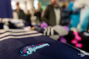 Omaha Supernovas fans arrives before a game against the Atlanta Vibe at CHI Health Center in Omaha, NE January 23rd 2024. Photo by Eric Francis