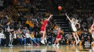 ...during a game between Nebraska women's basketball and Iowa in Iowa City, IA. Photo by Brandon Tiedemann
