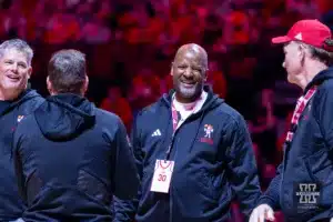 Former Nebraska basketball player Benard Day recognized on Alumni Night  during a college basketball game against the Northwestern Wildcats on Saturday, January 20, 2024, in Lincoln, Nebraska. Photo by John S. Peterson.