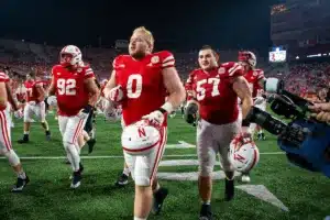 Nebraska Cornhuskers Nash Hutmacher (0) walks back to the lockerroom after the game against the NIU Huskies in Lincoln, Nebraska, Friday, September 15, 2023. Photo by John Peterson.