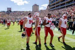 Nebraska Cornhuskers walk off the field after the game against the Colorado Buffaloes during a college football game in Boulder, Colorado, Friday, September 9, 2023. Photo by John Peterson.