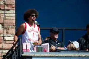 Kenny Bell former Husker watching the football game against the Colorado Buffaloes during a college football game in Boulder, Colorado, Friday, September 9, 2023. Photo by John Peterson.