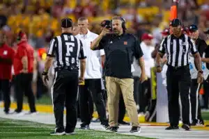 … during a college football game in Minneapolis, Minnesota, Thursday, August 31, 2023. Photo by John Peterson.