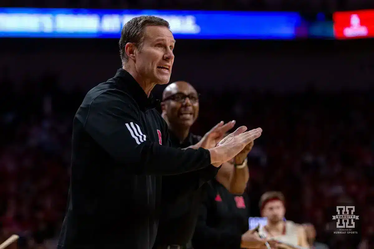 JP20240210_MBB_NU_MI_0977_WM.jpg Nebraska Cornhusker head coach Fred Hoiberg reacts to the aciton on the court against the Michigan Wolverines during a college basketball game on Saturday, February 10, 2024, in Lincoln, Nebraska. Photo by John S. Peterson.
