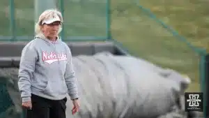 ...during a game between Nebraska softball and Wichita State in Lincoln, NE. Photo by David Schumacher