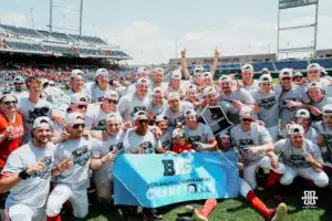...during the Big Ten Baseball Championship between Nebraska and Penn State on May 26th, 2024 in Omaha, NE. Photo by Mike Sautter.