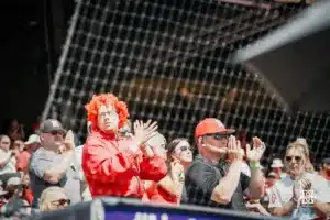 ...during the Big Ten Baseball Championship between Nebraska and Penn State on May 26th, 2024 in Omaha, NE. Photo by Mike Sautter.