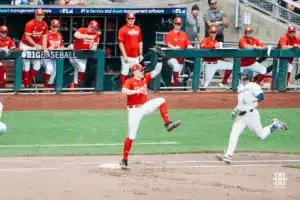 ...during the Big Ten Baseball Championship between Nebraska and Penn State on May 26th, 2024 in Omaha, NE. Photo by Mike Sautter.